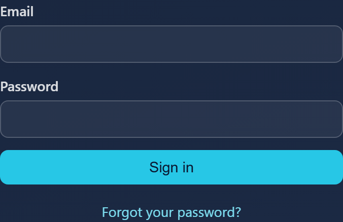 The WebDisk Send sign-in screen