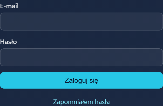 Ekran logowania WebDisk Send